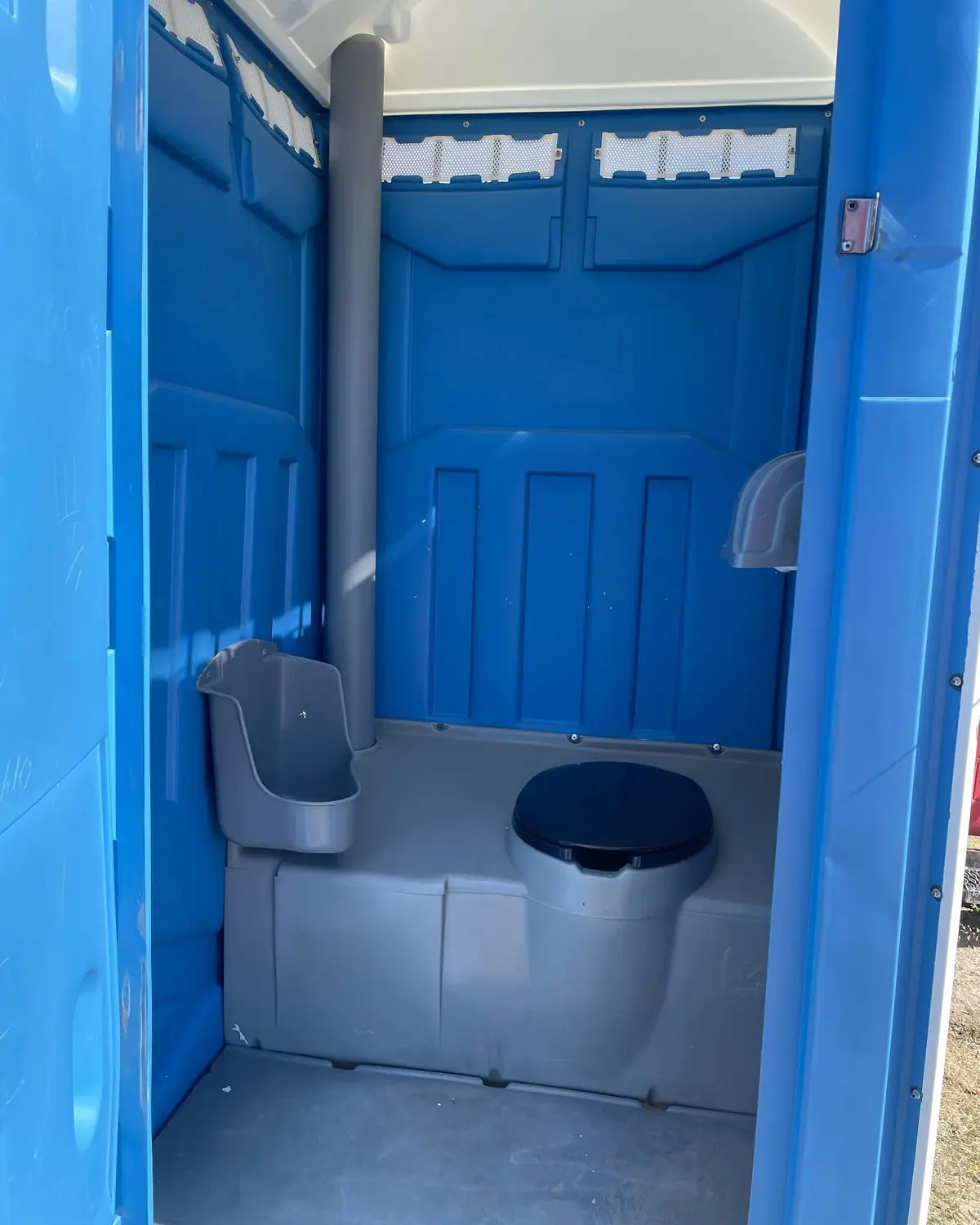 Standard porta potty interior