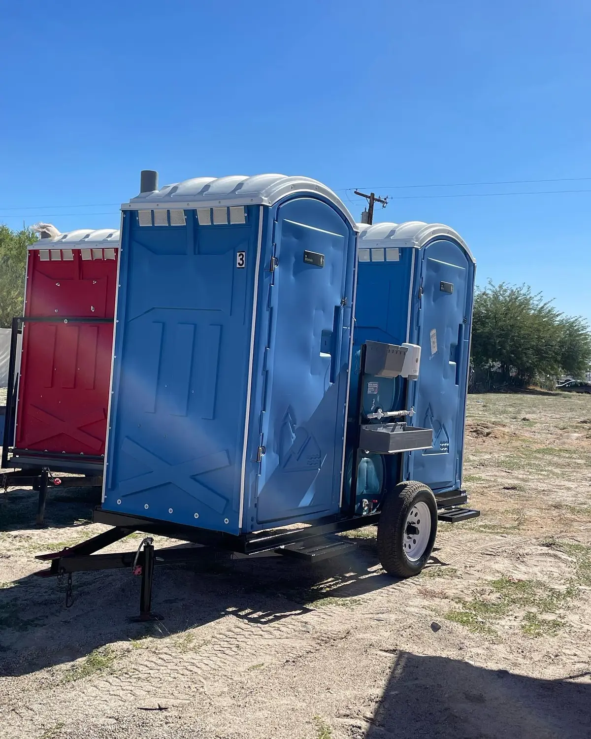 Towable porta potty trailer for a rental in Hemet